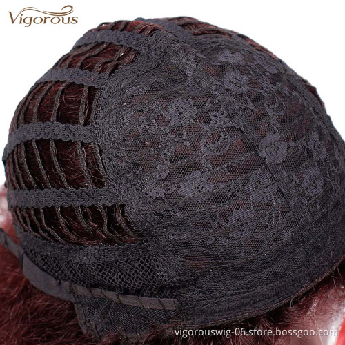 Vigorous Wholesale Top Quality Cheap Heat Resistant Vendor Afro Short Kinky Fluffy Wig For Black Women Synthetic Hair Wigs
